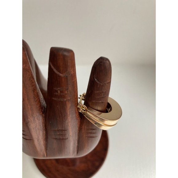 Sterling U-Shaped Gold Tone Dangle Earrings - Picture 3 of 6